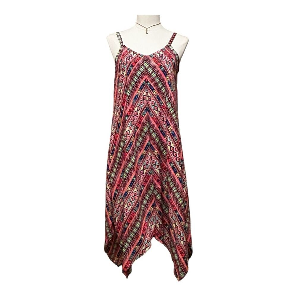 Eyeshadow Multi Colored Women's Midi Strap Dress Size Medium